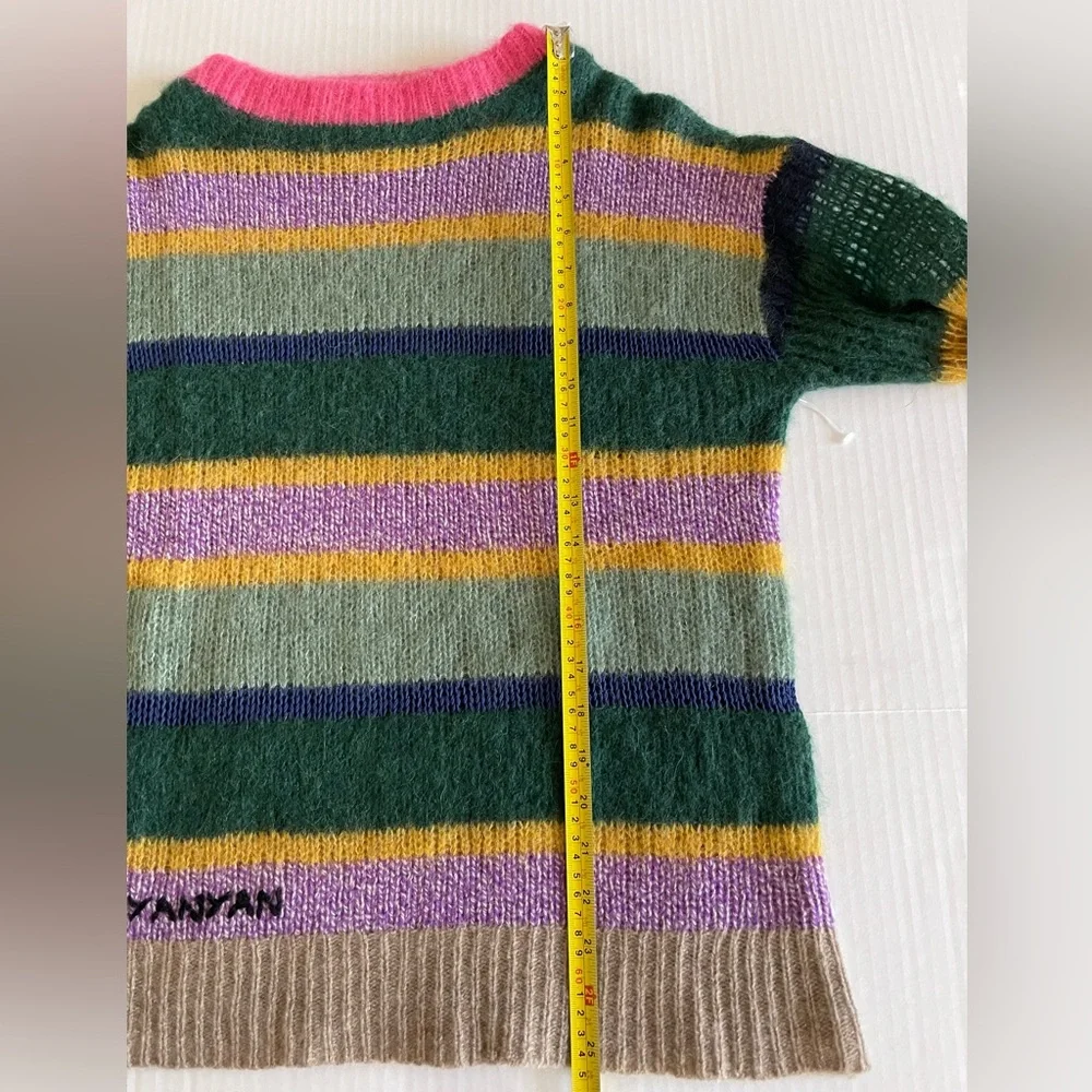 NEW YanYan Stripe Alpaca, Wool Oversized Sweater - Picture 14 of 14